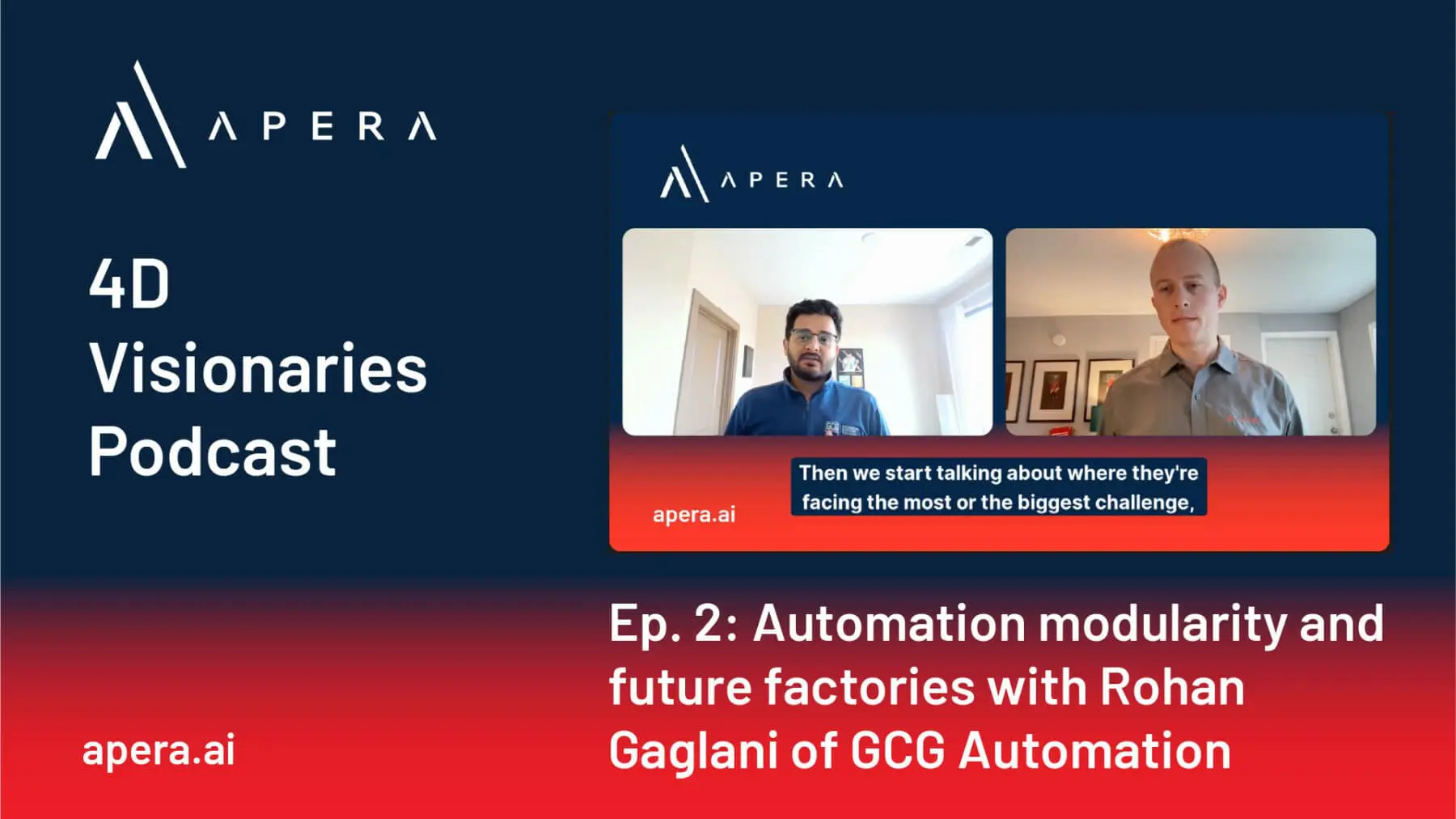 On the 4D Visionaries podcast, Rohan Gaglani of GCG Automation and Eric Petz of Apera AI discuss the "modularity" that comes from new AI software for automation,