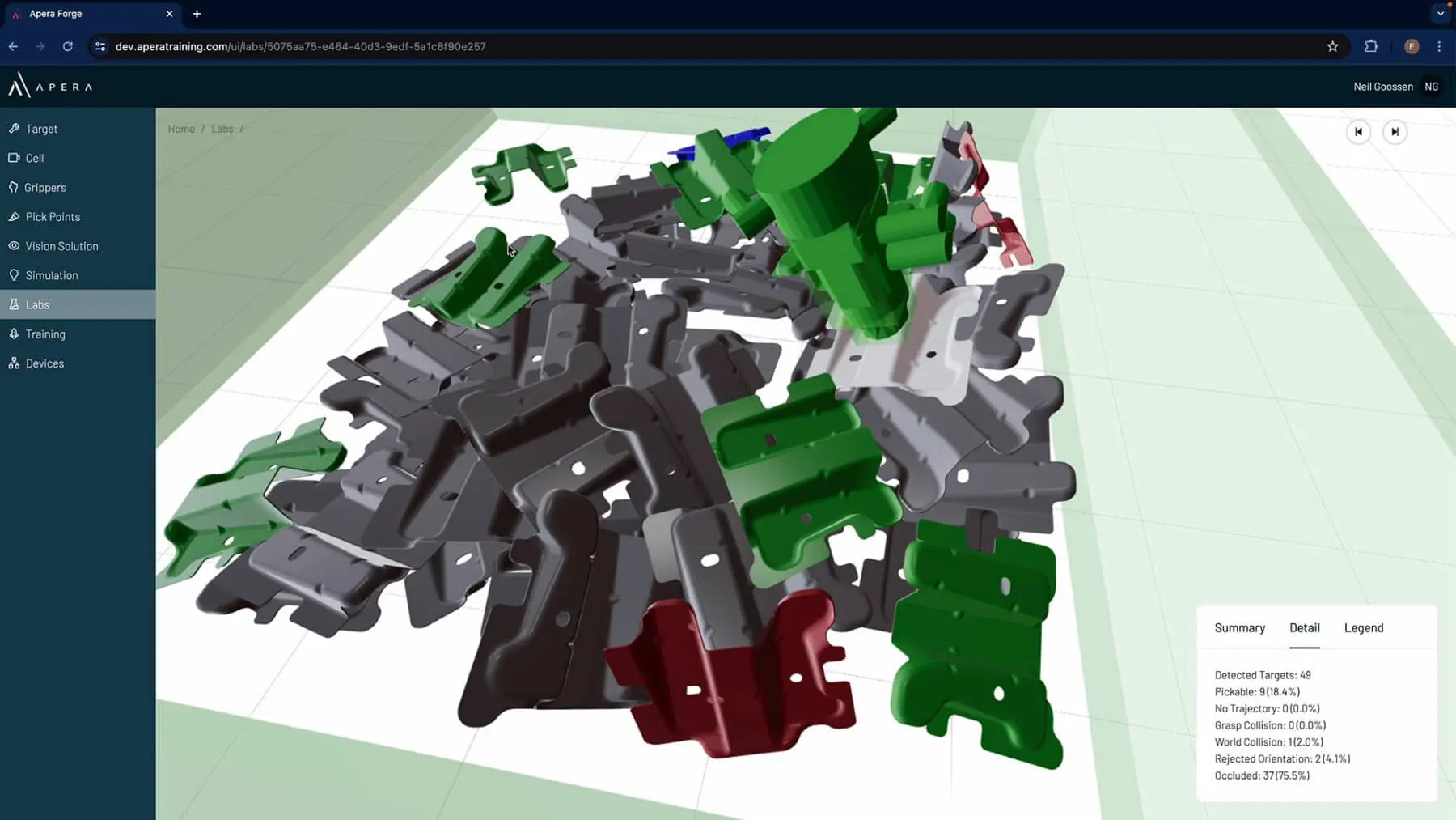 Forge Lab is a web-based AI training and simulation tool for vision-guided robots.