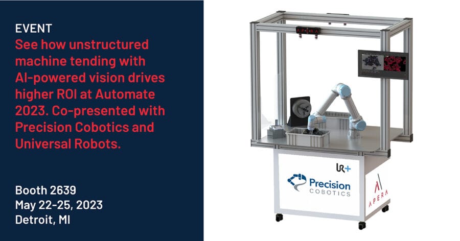 Precision Cobotics will be showing how "unstructured" machine tending can improve ROI and simplify the mechanical design of the cell.