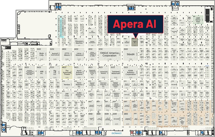 Automate 2023 floor plan showing where Apera AI will be located.